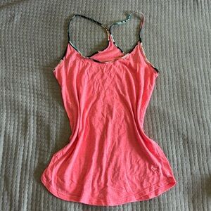 Neon pink VS workout halter tank top
